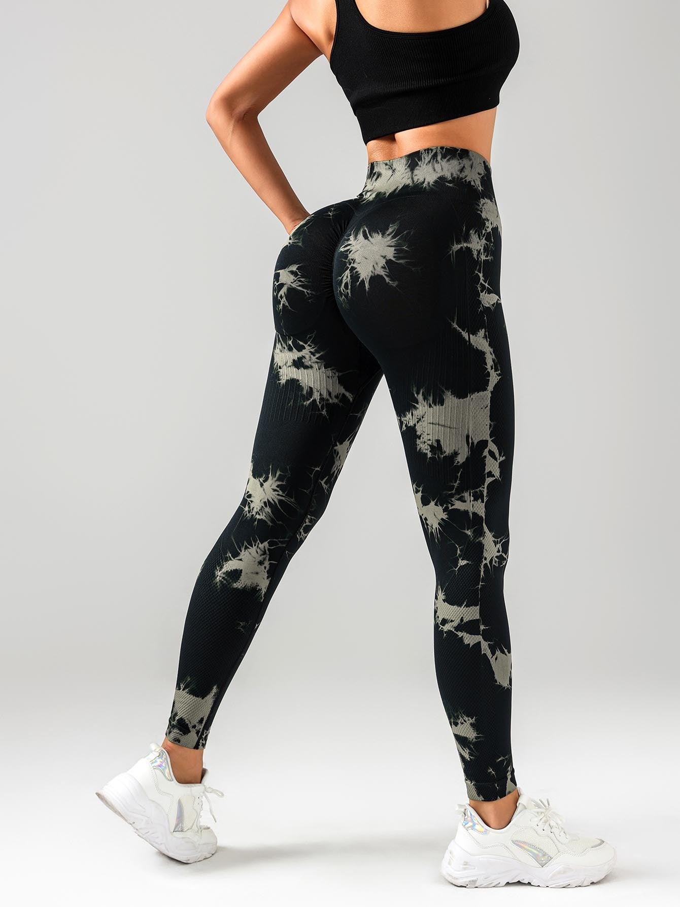 Tie Dye Workout Seamless Leggings For Women High Waist Gym Leggings Yoga Pants, Seamless Leggings For Women High Waist Yoga Pants, Scrunch Butt Lifting Elastic Tights