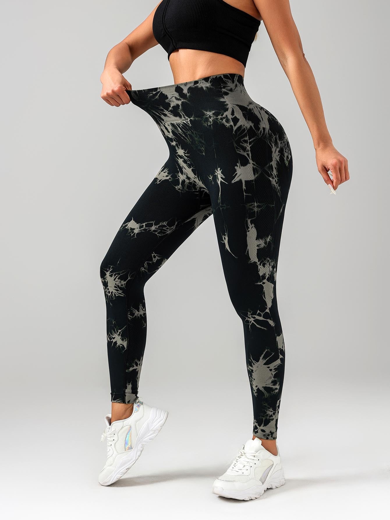 Tie Dye Workout Seamless Leggings For Women High Waist Gym Leggings Yoga Pants, Seamless Leggings For Women High Waist Yoga Pants, Scrunch Butt Lifting Elastic Tights