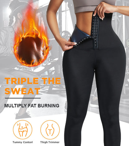 High Waist Sauna Pants for Women – Sweat Shapewear Leggings, Slimming Workout & Fitness Tights