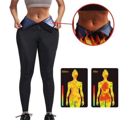 High Waist Sauna Pants for Women – Sweat Shapewear Leggings, Slimming Workout & Fitness Tights
