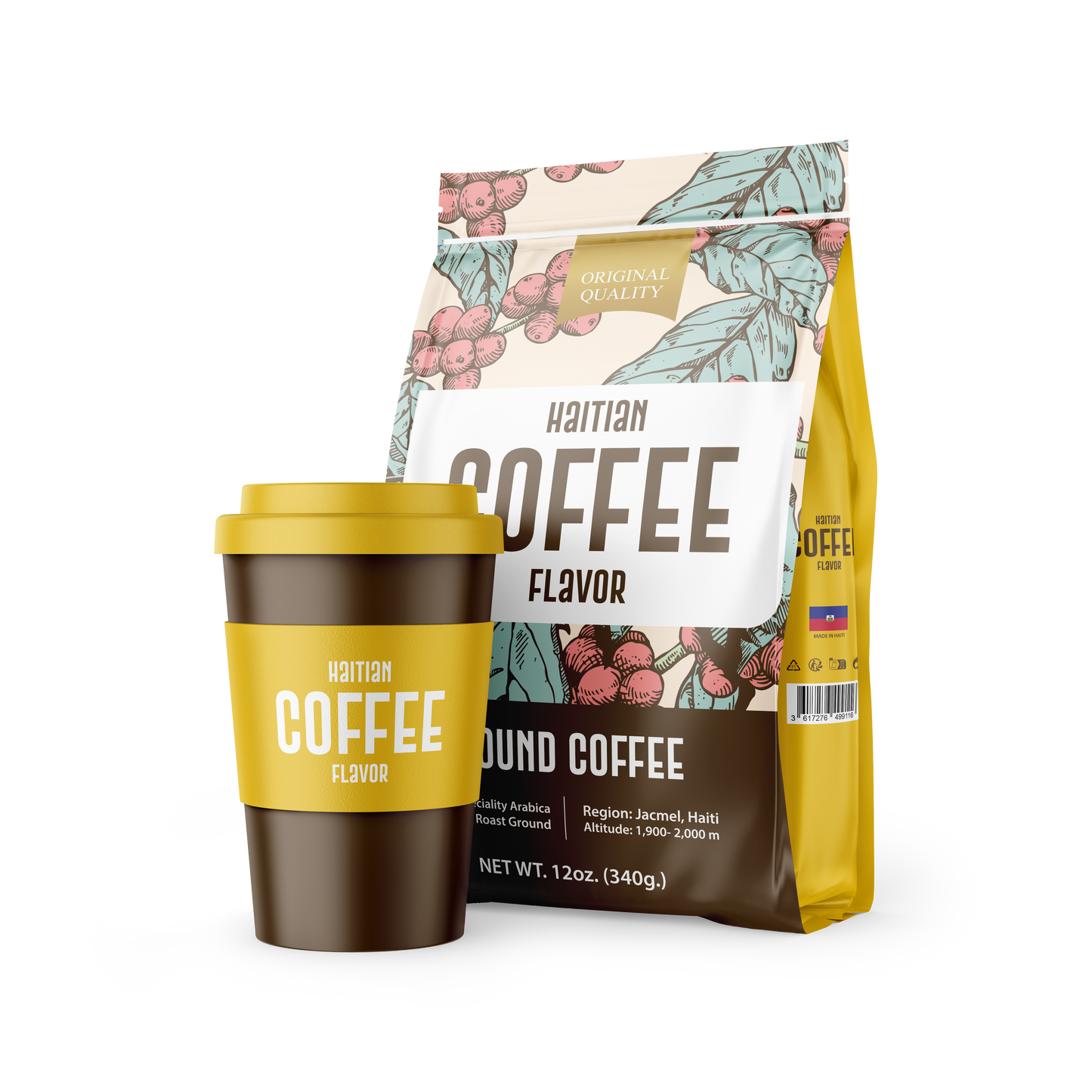 Haitian Arabica Ground Coffee – 100% Natural from Jacmel, Haiti | Medium Roast – 16 Oz